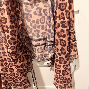 Commense Leopard Print Cape